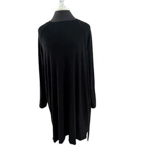 Eileen Fisher Black Long Sleeve Jersey Knit Sheath Dress Size Medium